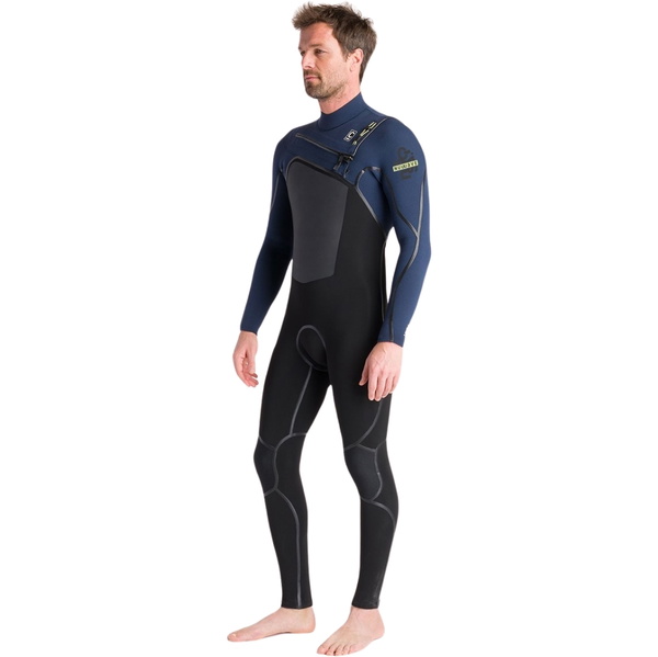 2025 C-Skins Mens NuWave Wired 5/4mm Chest Zip Wetsuit C-NWI54MCZ - Black / Bluestone x / Cool Green